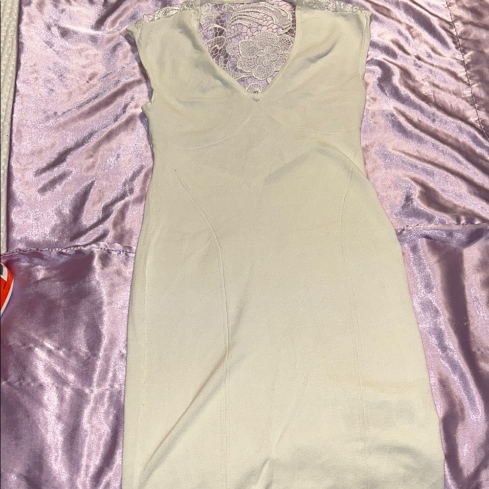 Guess Cream Lace-Back Dress